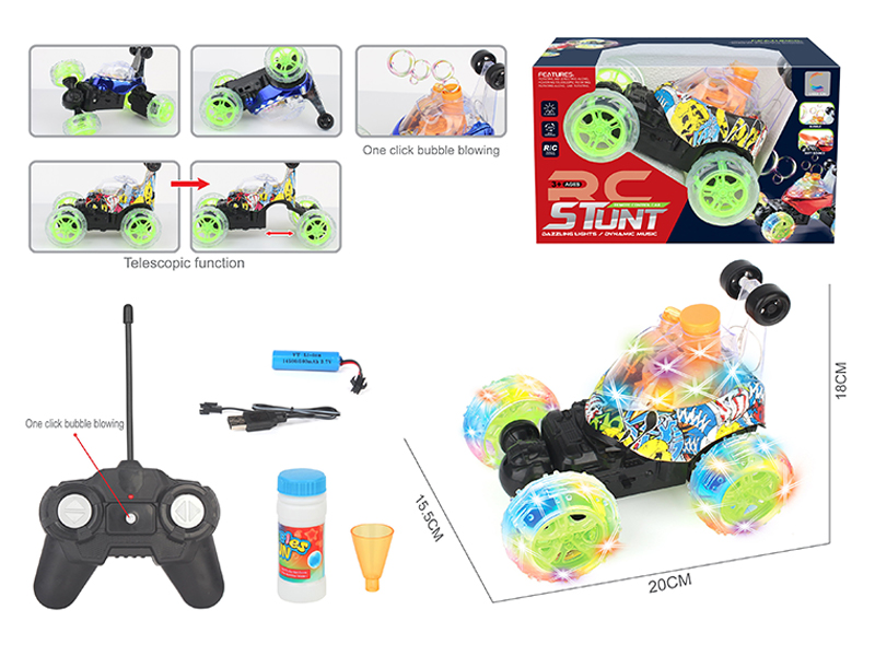 R/C Spray Bubble Telescopic Tipper Stunt Truck(Graffiti)
