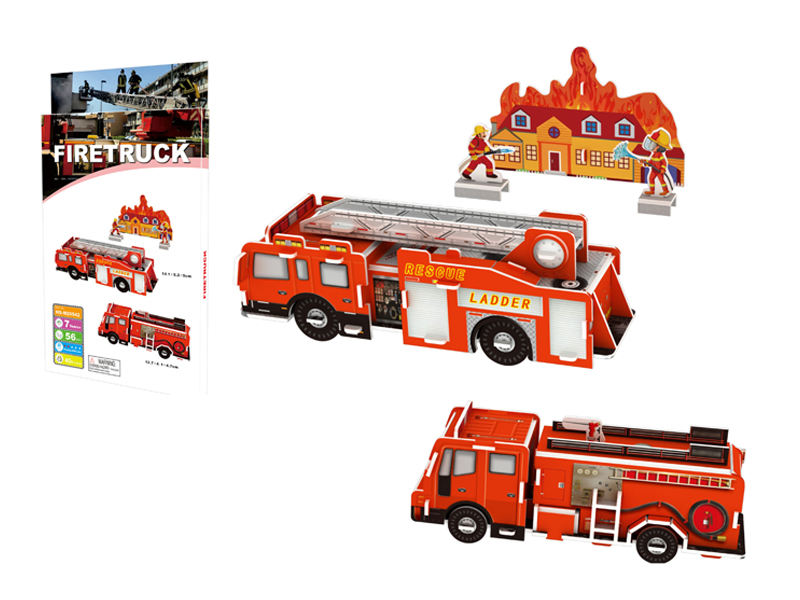 56Pcs 3D Puzzle Fire Engine