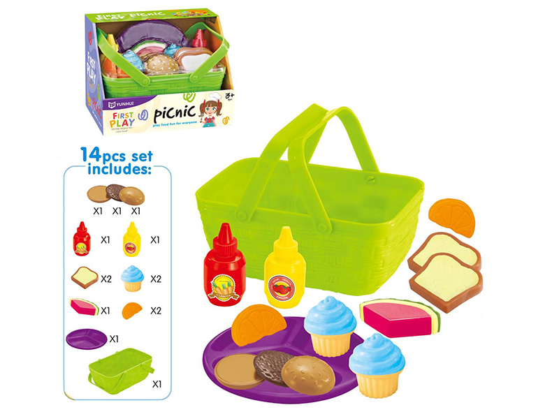 Simulated Food Picnic Basket Set