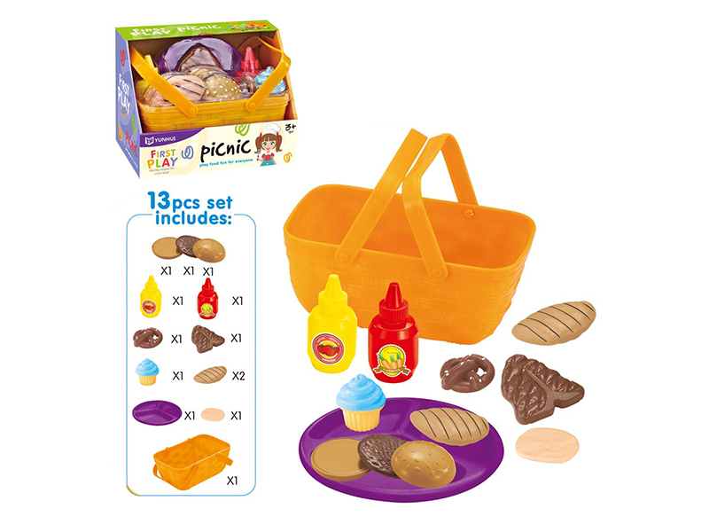 Simulated Food Picnic Basket Set