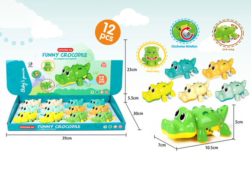 12PCS Windup Crawling Crocodile Toy