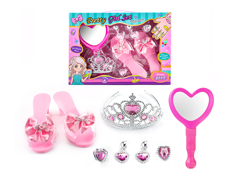 Shoes Electroplating Imperial Crown Adornment Toys Princess Dress Up Set