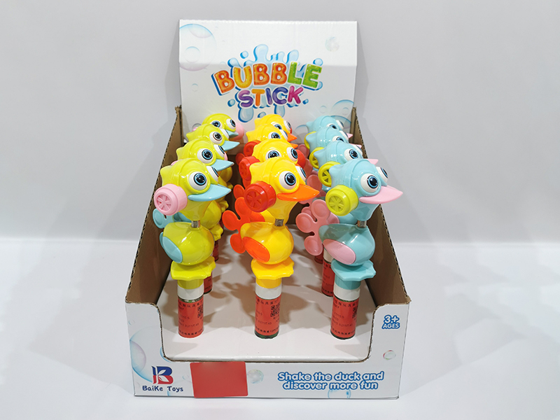 Duck Bubble Sticks With Whistle 12pcs