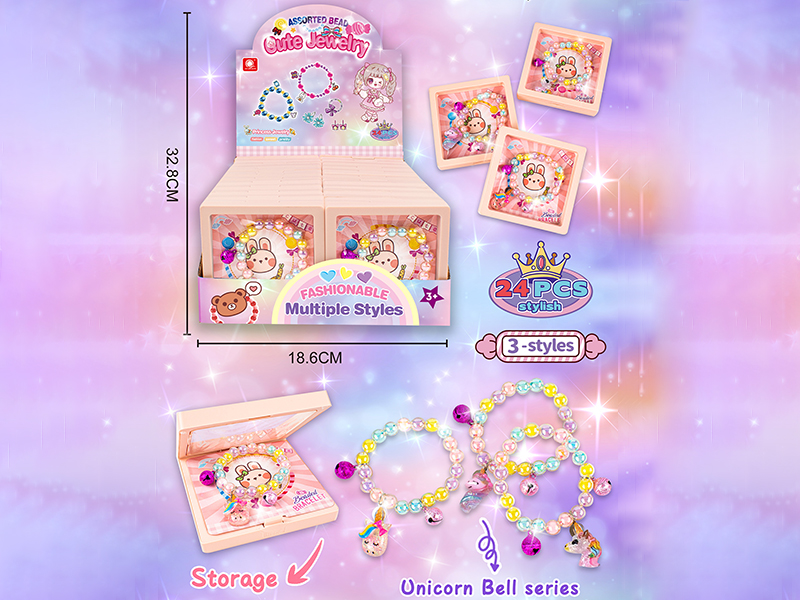 Unicorn Bell Series Bracelet + Jewelry Box (24PCS/ Display Box)