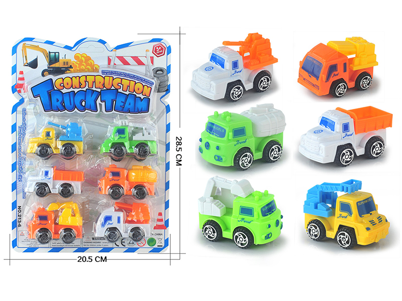 Pull Back Engineering Truck 6pcs