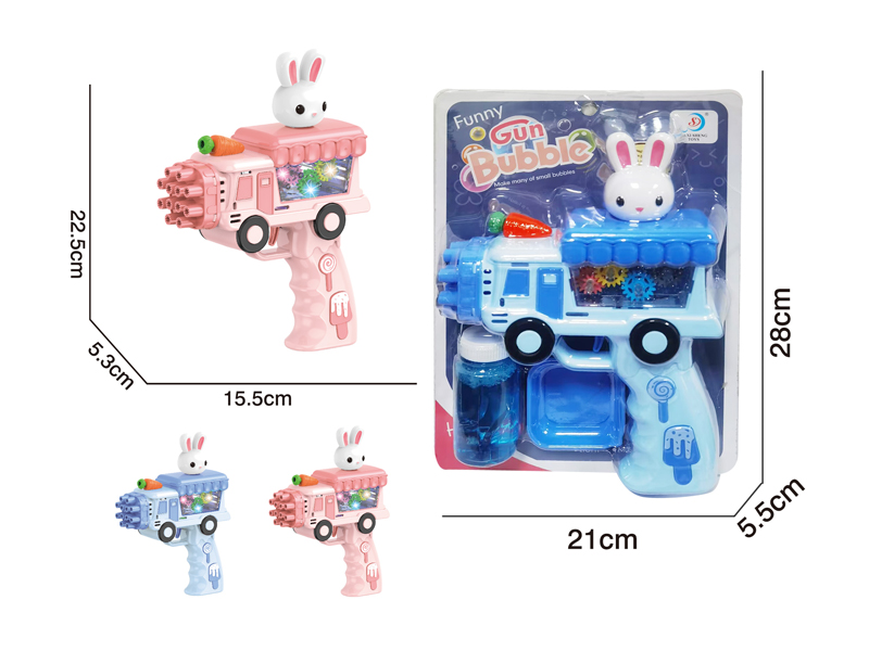12 Hole Gear Rabbit Car Bubble Machine With Light