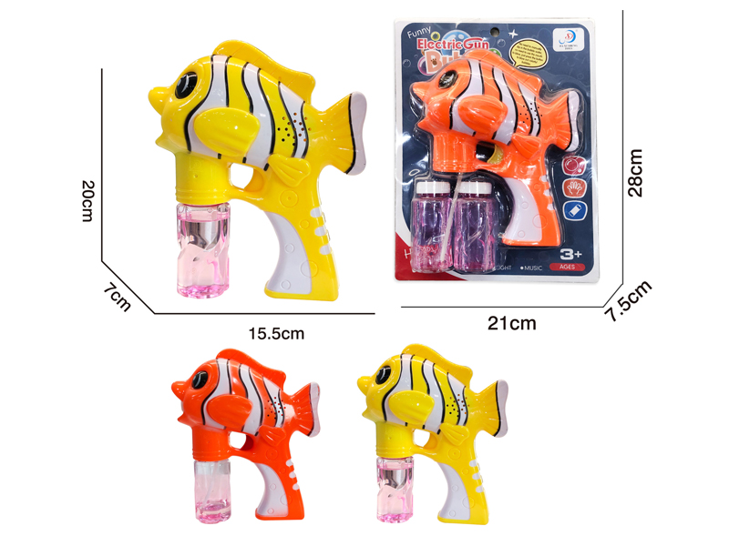 B/O Clownfish Bubble Gun With Light Music