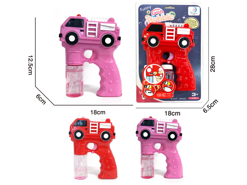 B/O Fire Truck Bubble Gun With Light Music