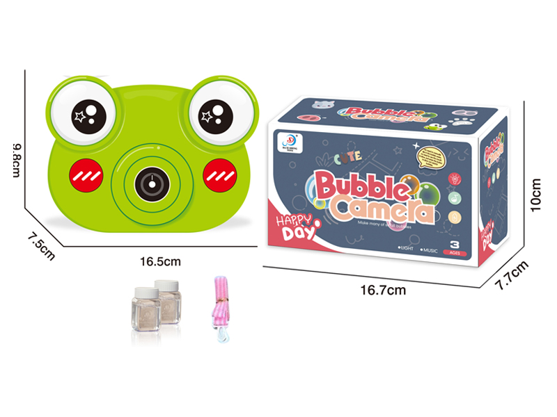 B/O Frog Bubble Camera With Light And Music