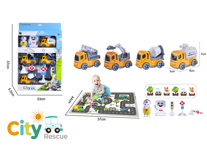Friction Engineering Truck City Scene Set