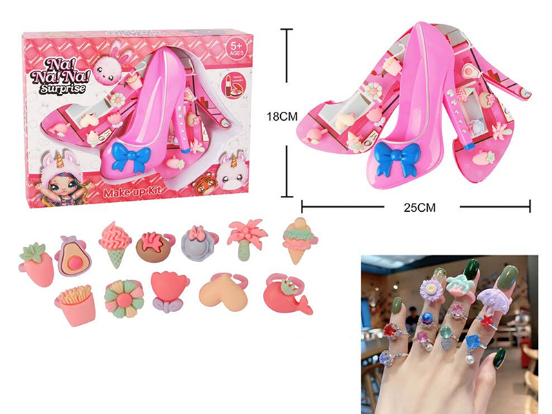 High Heels Shape Jewelry Box Kids Ring Set