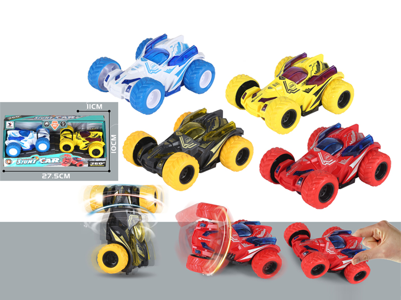 2PCS Friction Rotating Car