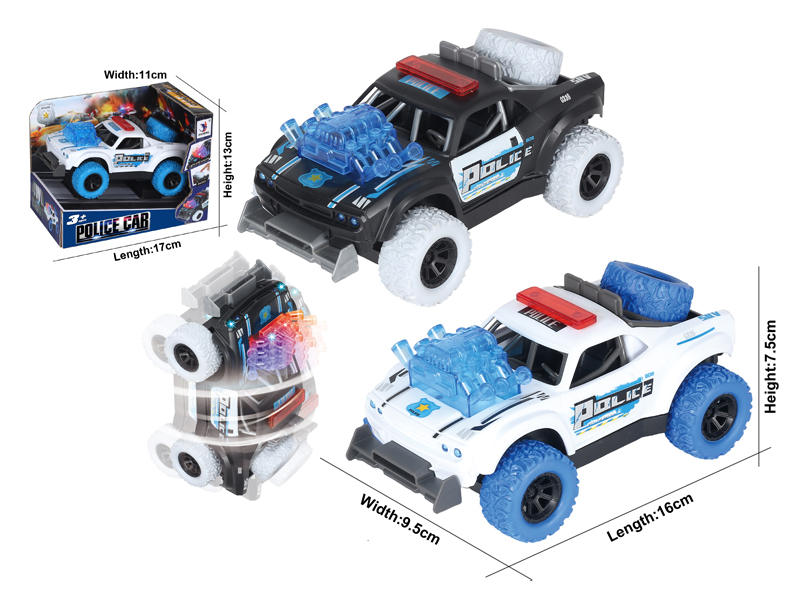 Friction Police Car With Ic Light
