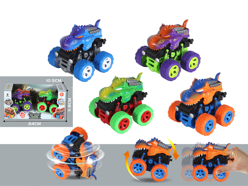 2PCS 4WD Friction Swing Crocodile Car