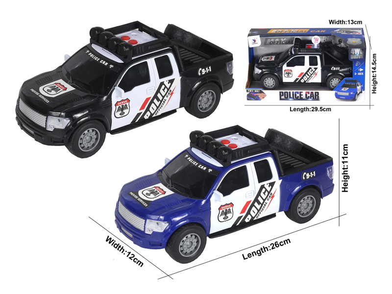 Friction Pickup Police Car