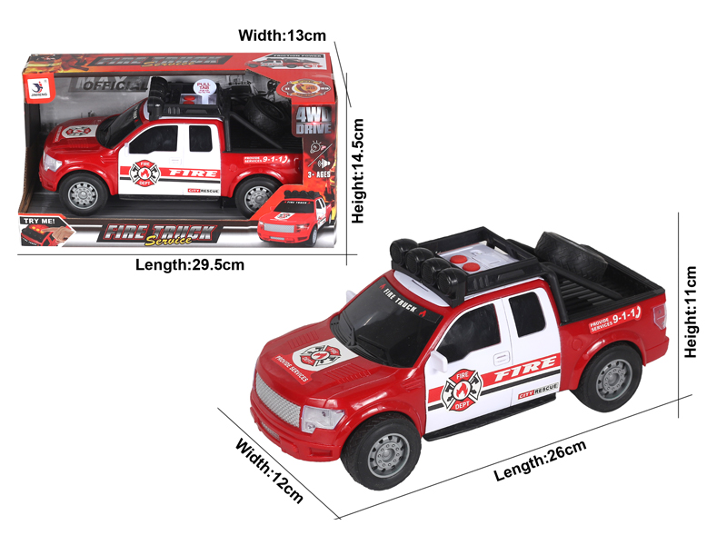 Friction Pickup Fire Truck