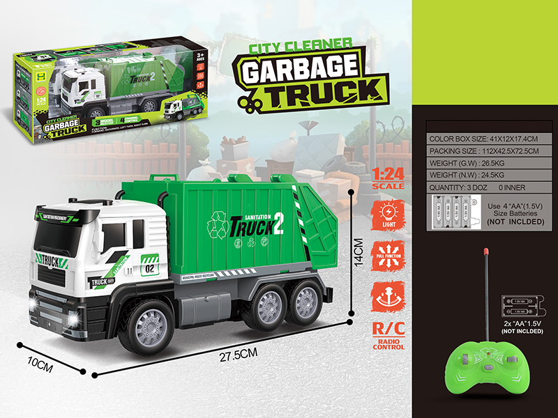 1:24 4CH R/C Sanitation Truck With Light