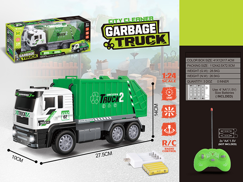 1:24 4CH R/C Sanitation Truck With Light