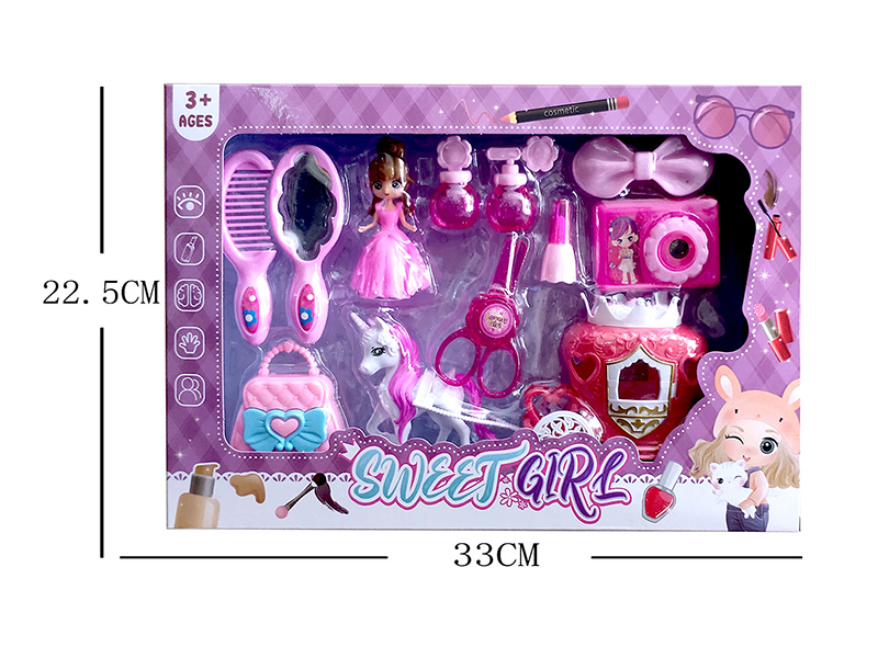 Princess Adornment Toys With Carriage 12pcs