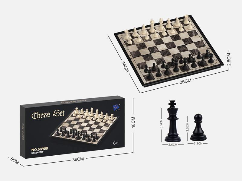 Stone Pattern Chess Face Magnetic Chess
