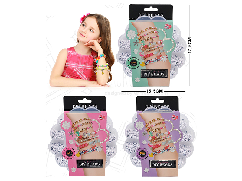 Letter Circle Beads DIY Bracelet(With String,Without Scissor)