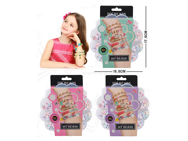 Letter Quadrate Beads DIY Bracelet(With String,Without Scissor)