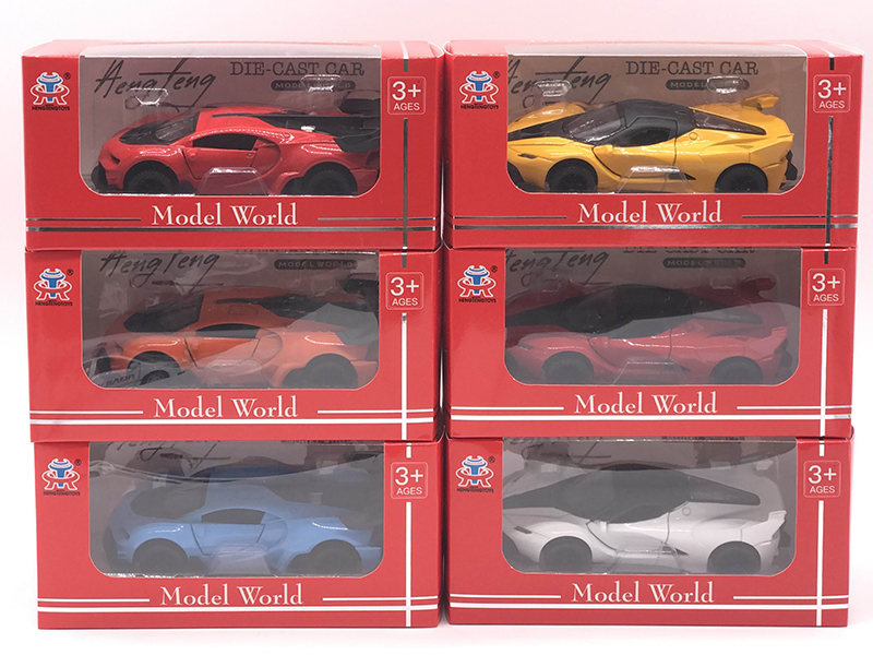 1:36 Pull Back Alloy Simulated Car With Light And Music(Ferrari, Bugatti)