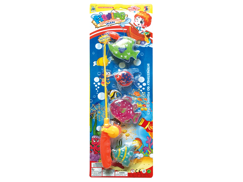 Single Rod Transparent Fishing Toys Set