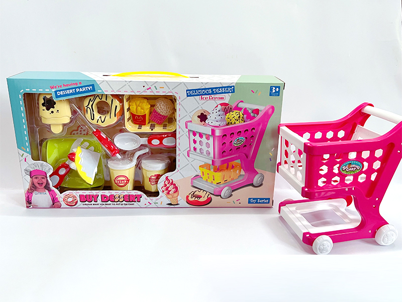 Dessert Cake Cola Tableware With Shopping Cart