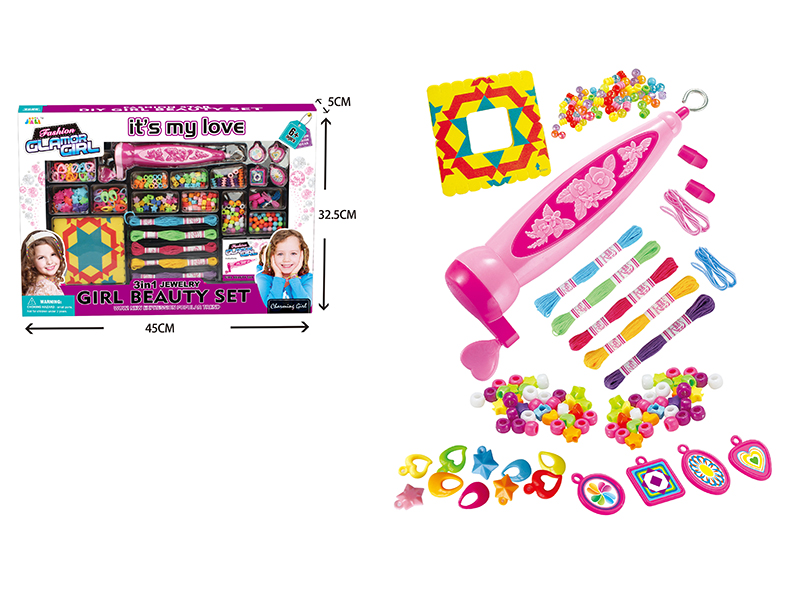 Girls Fashion Beauty Toy DIY Hair Beader & Bracelet
