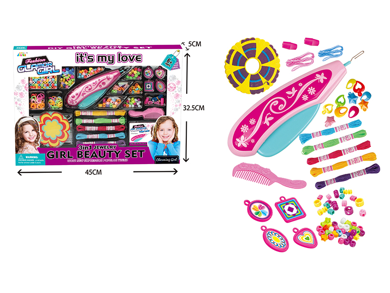 Girls Fashion Beauty Toy DIY Hair Beader & Bracelet