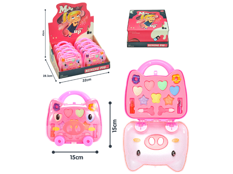 Pink Pig Jewelry Makeup Toy 8PCS