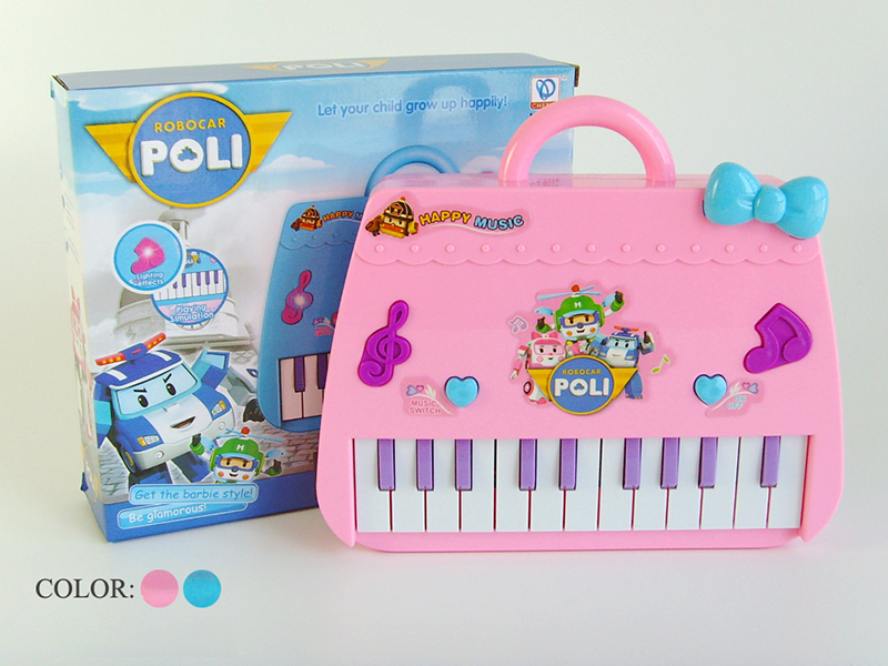 Robocar Poli Electronic Organ(Pink/Light Blue)Light/Music/22 Keys