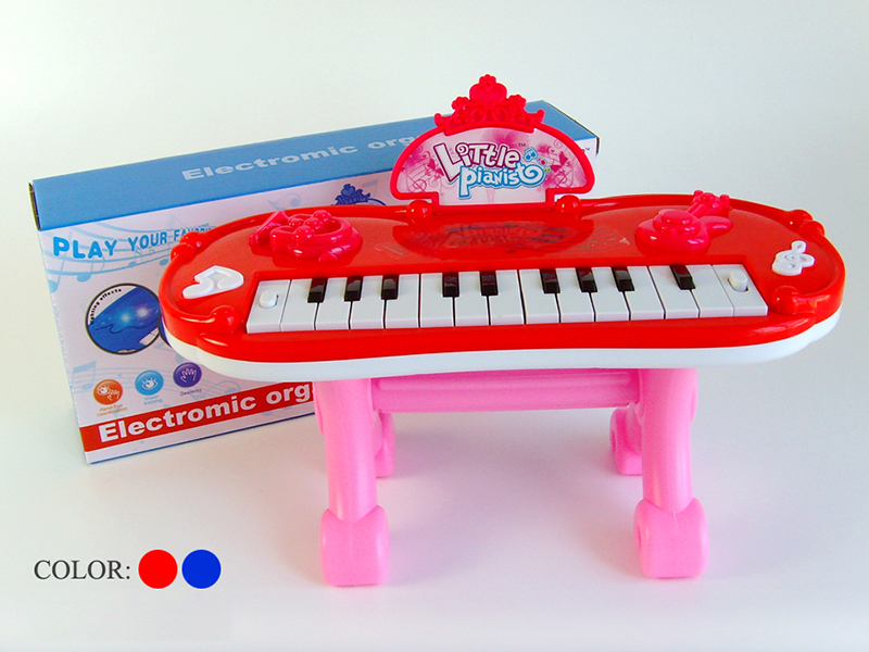 Electronic Organ(Red/Blue)Light/Music/With Bracket/13 Keys