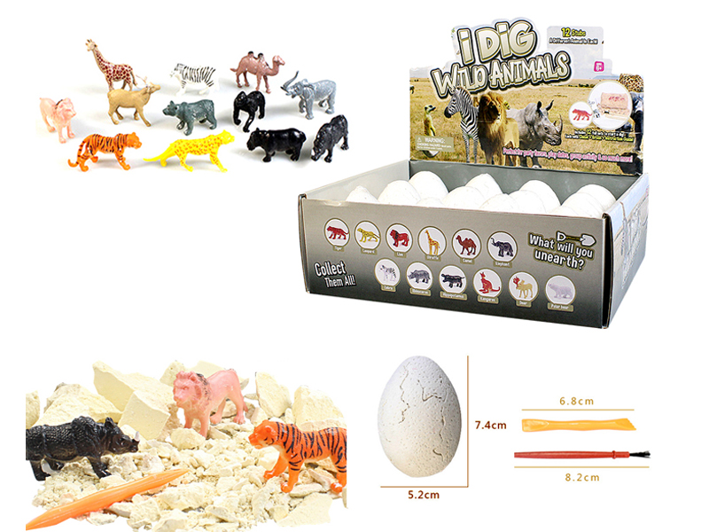 12PCS DIY Archaeological Wild Animal Eggs