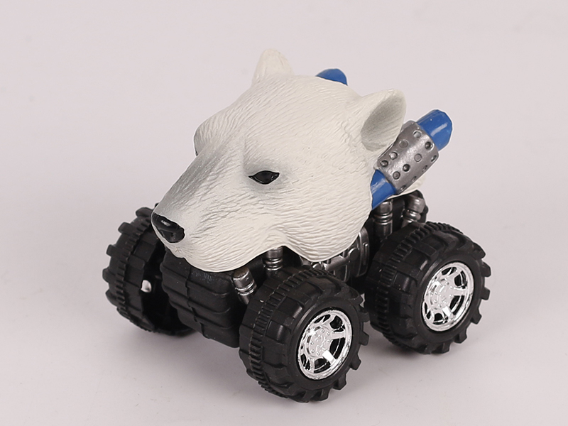 Friction/Pull Back Animal Car - White Bear