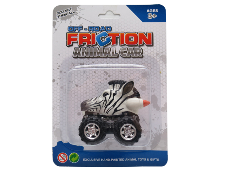Friction/Pull Back Animal Car - Zebra