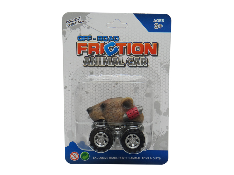 Friction/Pull Back Animal Car - Brown Bear