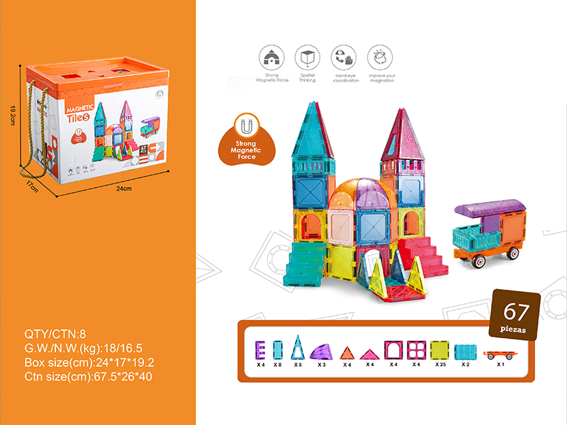 Color Window Magnetic Building Blocks 67PCS