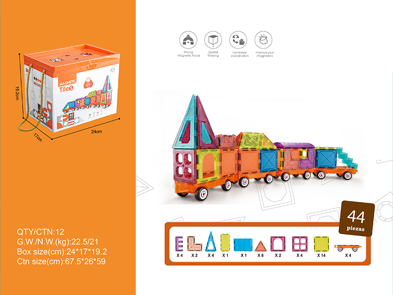 Color Window Magnetic Building Blocks 44PCS