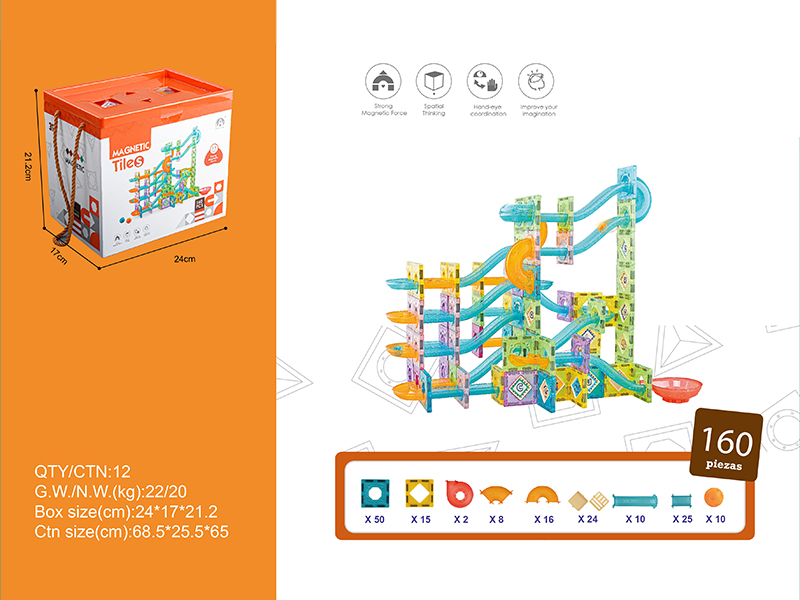 Assembly Magnetic Blocks For Ball Track 160PCS
