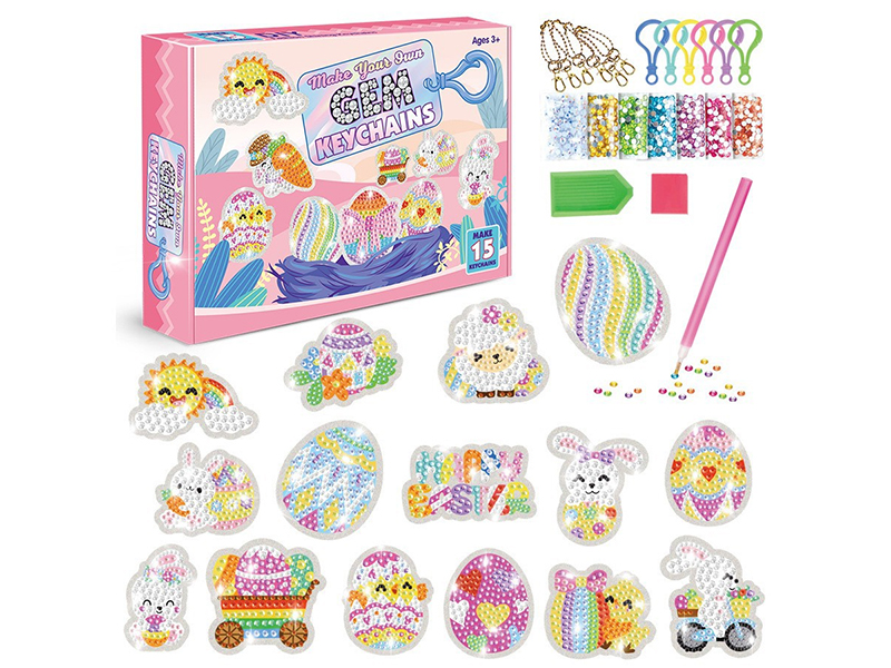DIY Easter Diamond Painting Keychains Set