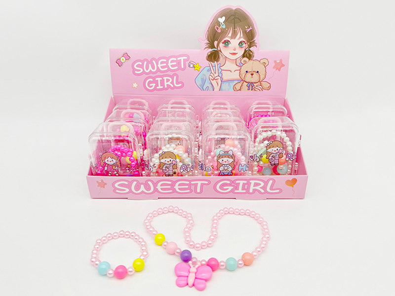 Trolley Box Jewelry Set(Necklace+Bracelet) 12PCS