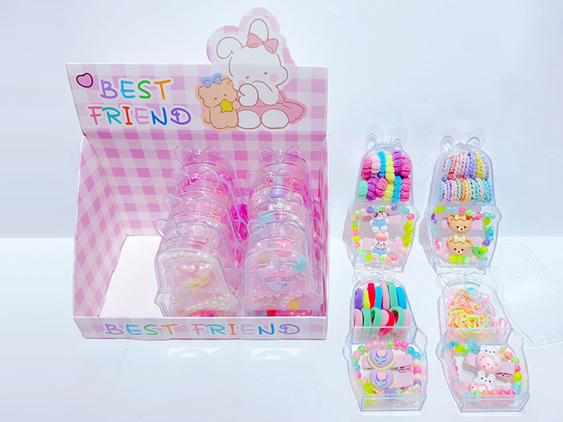 Rabbit Box Jewelry(Bracelet+Hairpin+Hair Rope) 12PCS