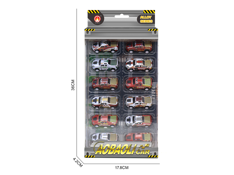 6PCS 6.8CM PUll Back Alloy Car