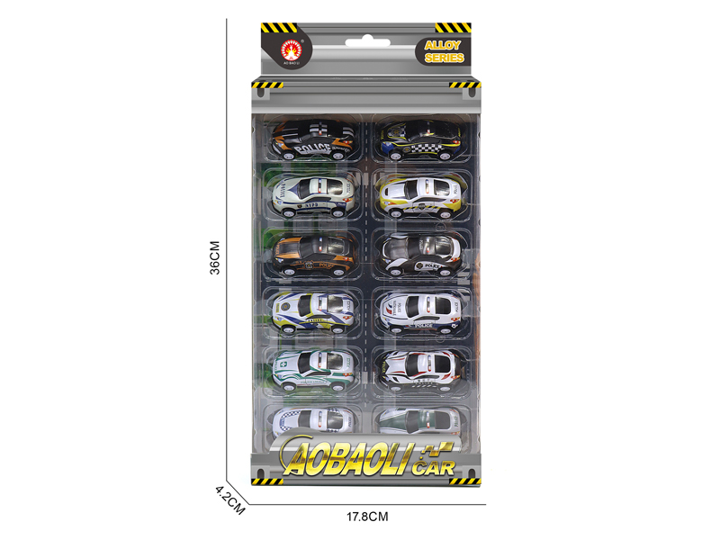 6PCS 6.8CM PUll Back Alloy Car
