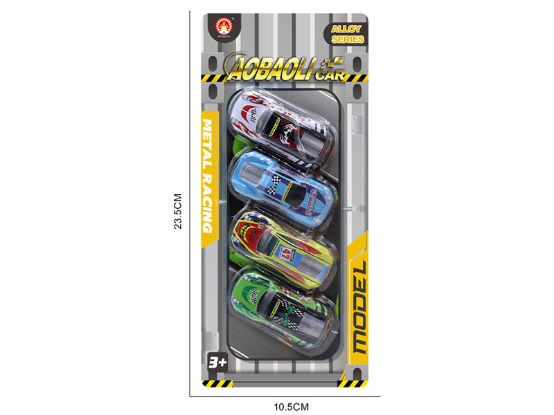 4PCS 6.8CM Pull Back Alloy Car