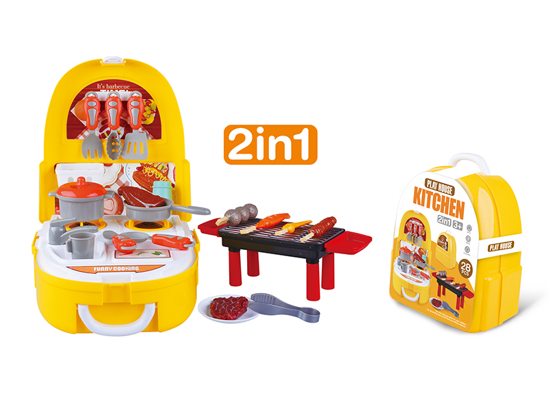 28pcs BBQ Play Set Backpack Toys