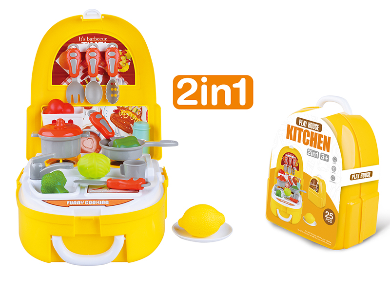 25pcs Kitchen Play Set Backpack Toys