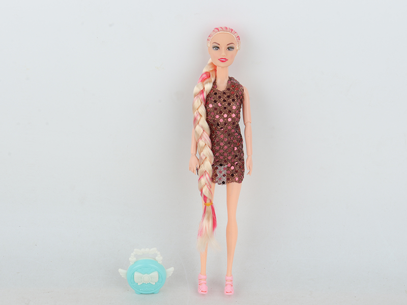 11.5 Inch Solid Jointed Doll With Handbag